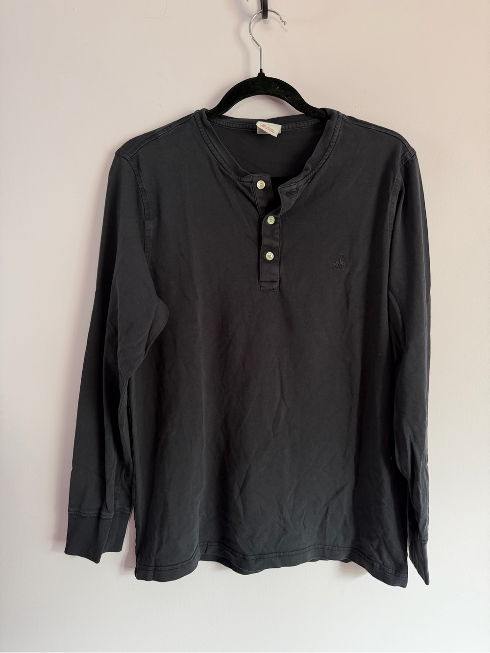 Brooks Brothers Set of 2 Long-Sleeve Black Henley Shirt M